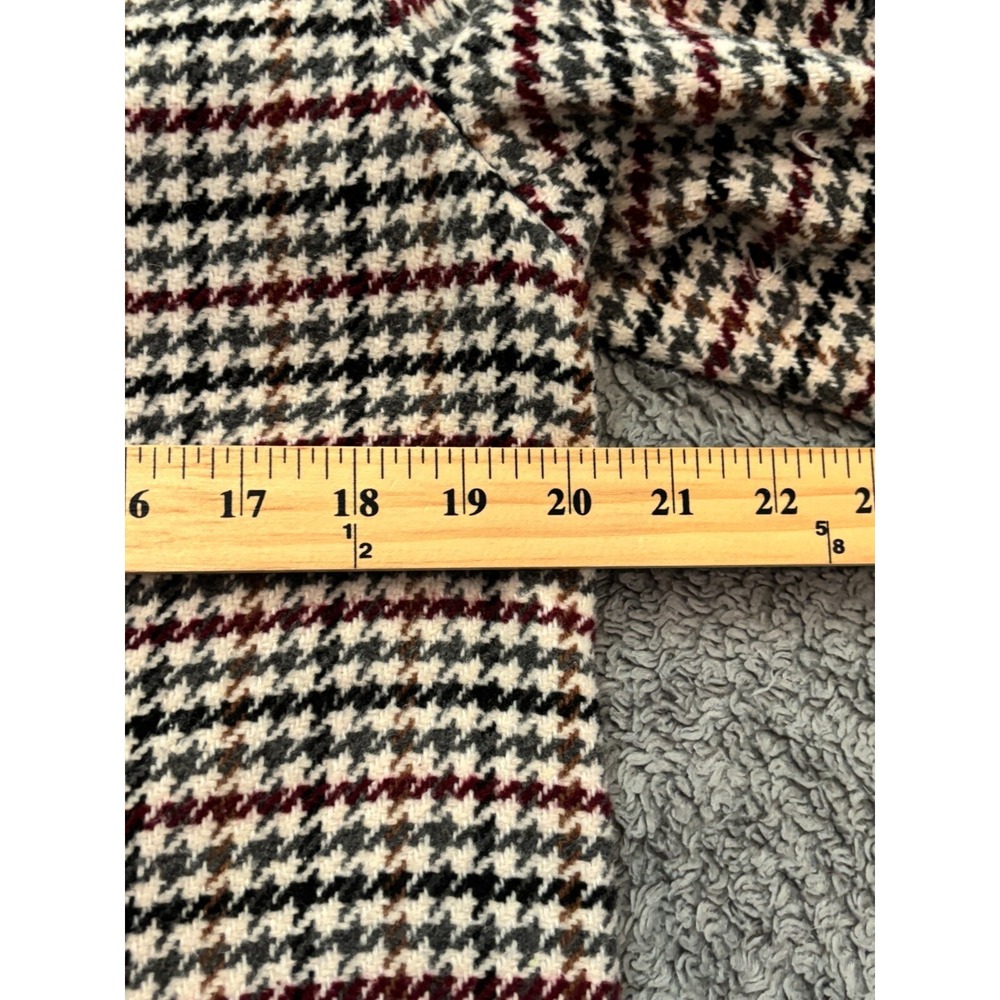Old Navy Coat Womens Small Maroon Black Plaid Houndstooth Jacket - Picture 3 of 5